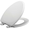 Chesterfield Leather Elongated Slow Closing Toilet Seat, White CH2067784
